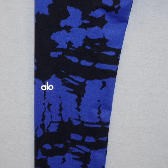 ALO YOGA Cobalt Blue Black Abstract Leggings  L - Picture 5 of 7